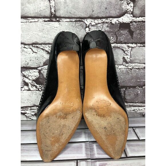 Rangoni Cyder VTG White Leather Black Wingtip Pointed Heels Women’s Sz 7.5AAA US - Picture 10 of 16